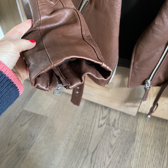 Brown Mackage Leather Moto Jacket EUC - Picture 3 of 5